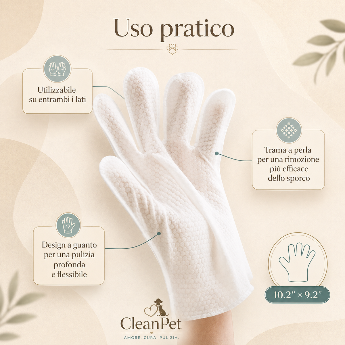 CleanPet™ - Guanto detergente senza risciacquo, pulizia immediata