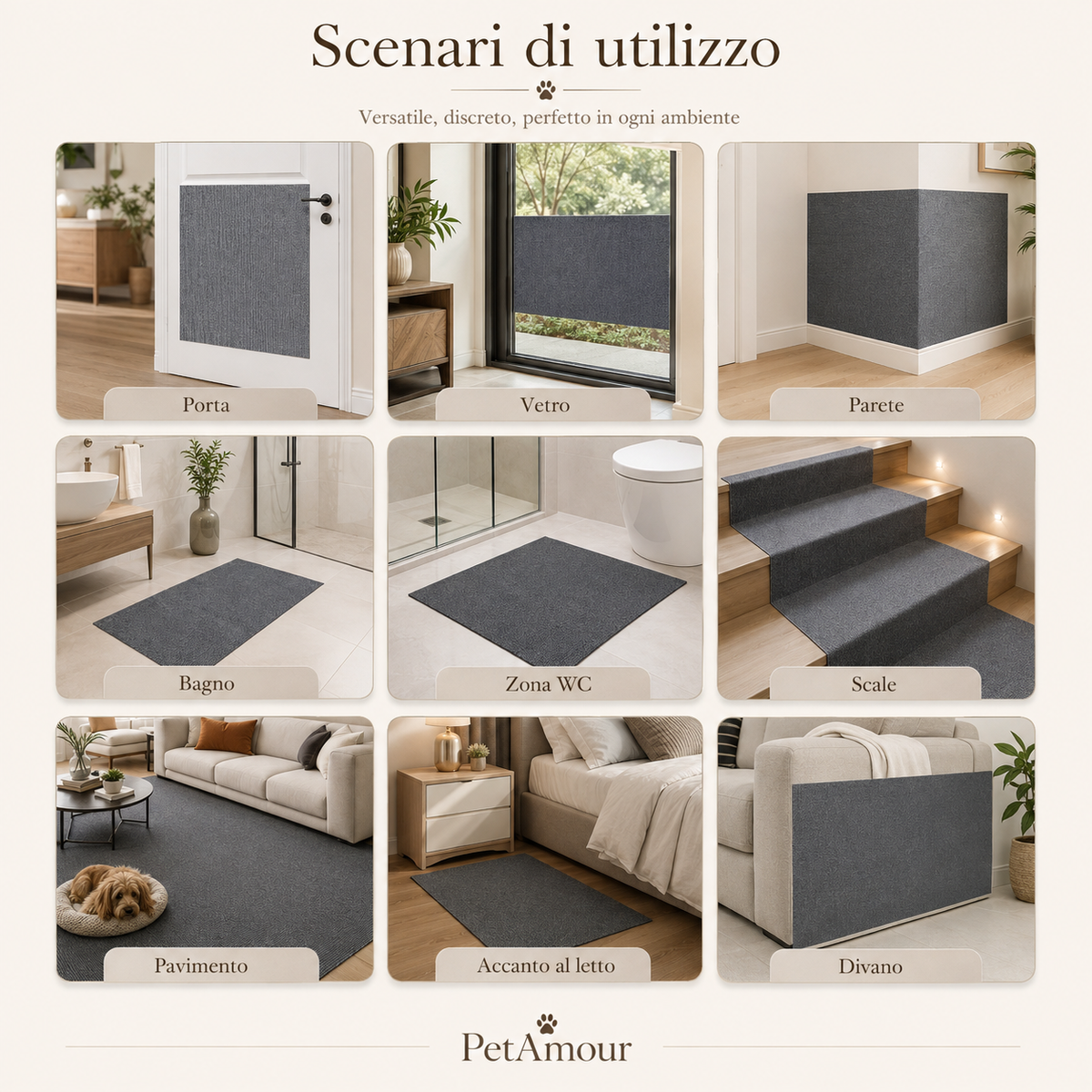 SafeScratch™ - Tappetino antigraffi per gatti autoadesivo e tagliabile
